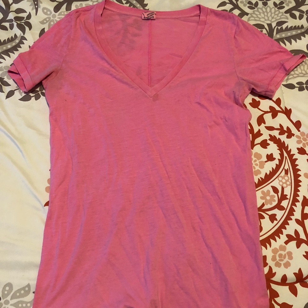 Pink Victoria’s Secret V neck T-shirt